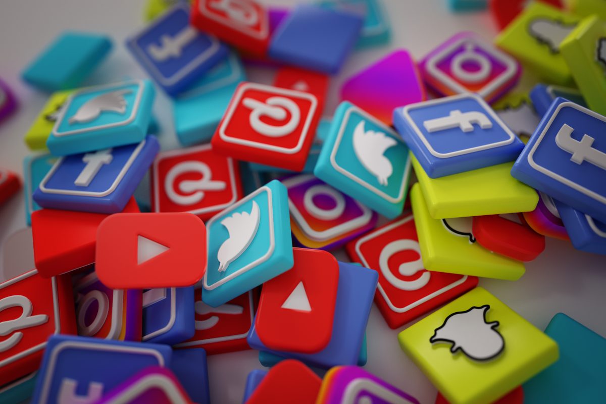 uma série de icons de redes sociais onde pode ser publicado marketing de conteúdo